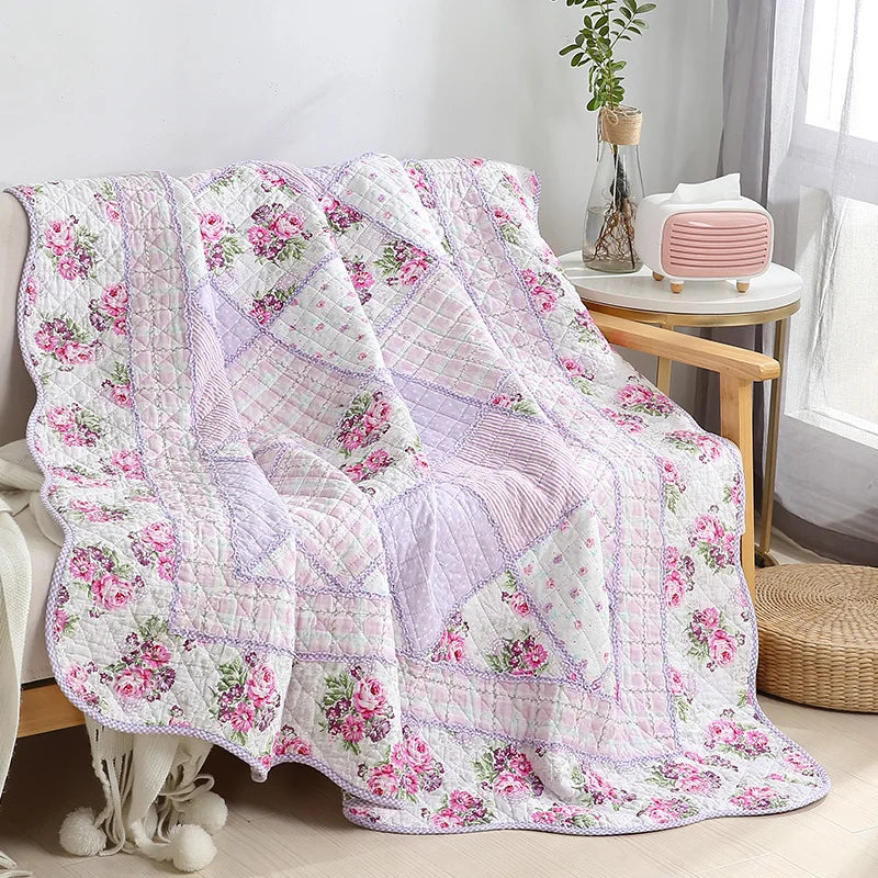 Patchwork Cotton Bed Quilt 1PC Bedspread on the Bed Coverlet for Summer Twin 150*200cm Sofa Cover Floral Quilted Blanket