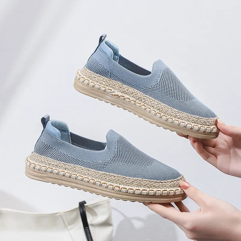 Womens Flat Slip on Canvas Summer Strap Loafers 2024 Ladies Casual Comfort Shoes Female Sneakers for Women