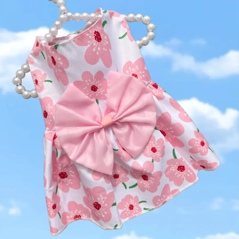 Dress for Dogs Spring Summer Puppy Dresses Sweet Pet Clothing Bichon Yorkshire Cute Printed Dog Cat Thin Skirt