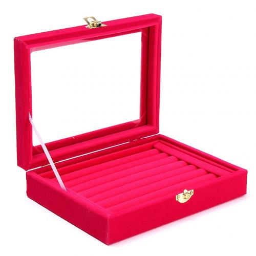 Velvet Wooden Earring Ring Holder Jewelry Box Rings  Tray Holder Jewelry Storage Box Jewelry Display Organizer Storage Boxes Jew