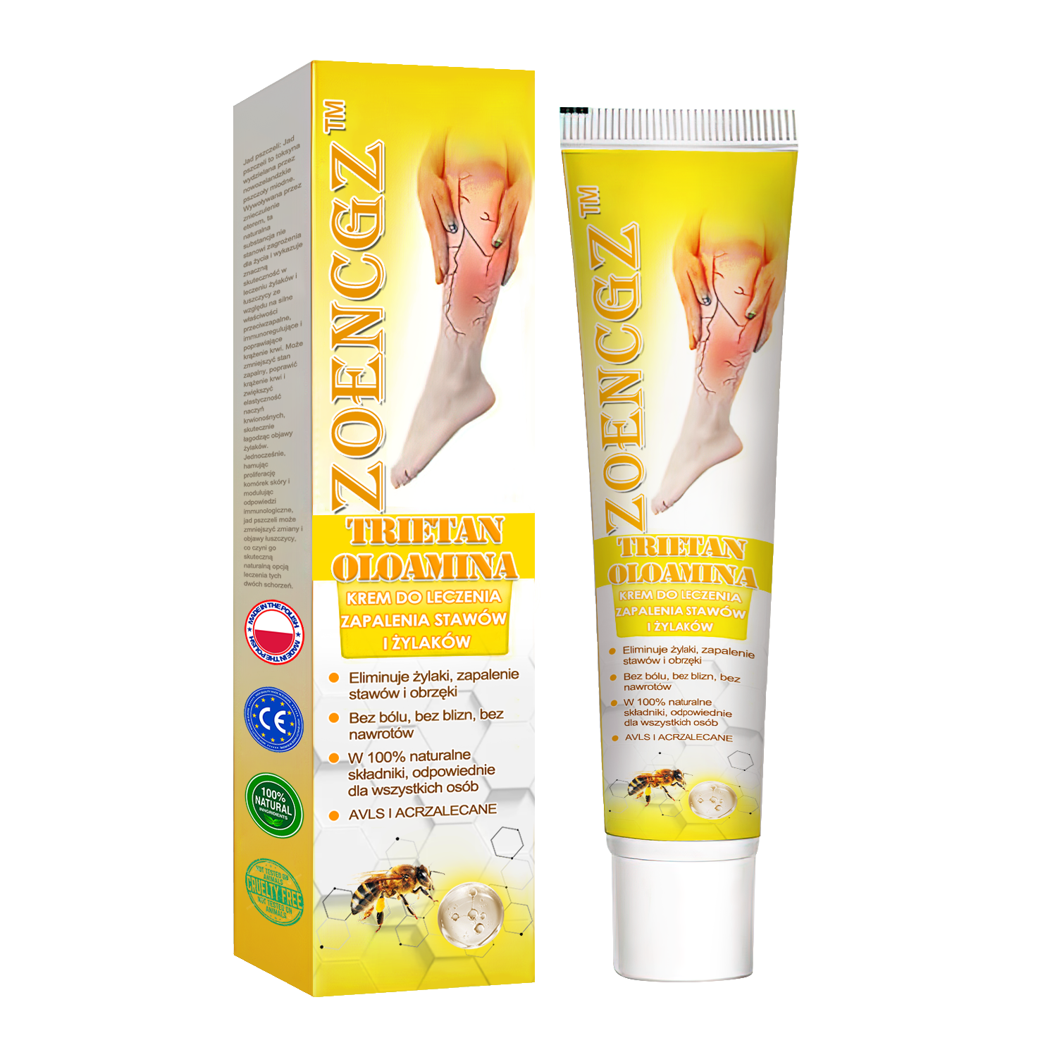 🏆🌈[✨Oficjalny sklep flagowy✨]Zoencgz™ Krem na zapalenie stawów i żylaki z jadem pszczelim