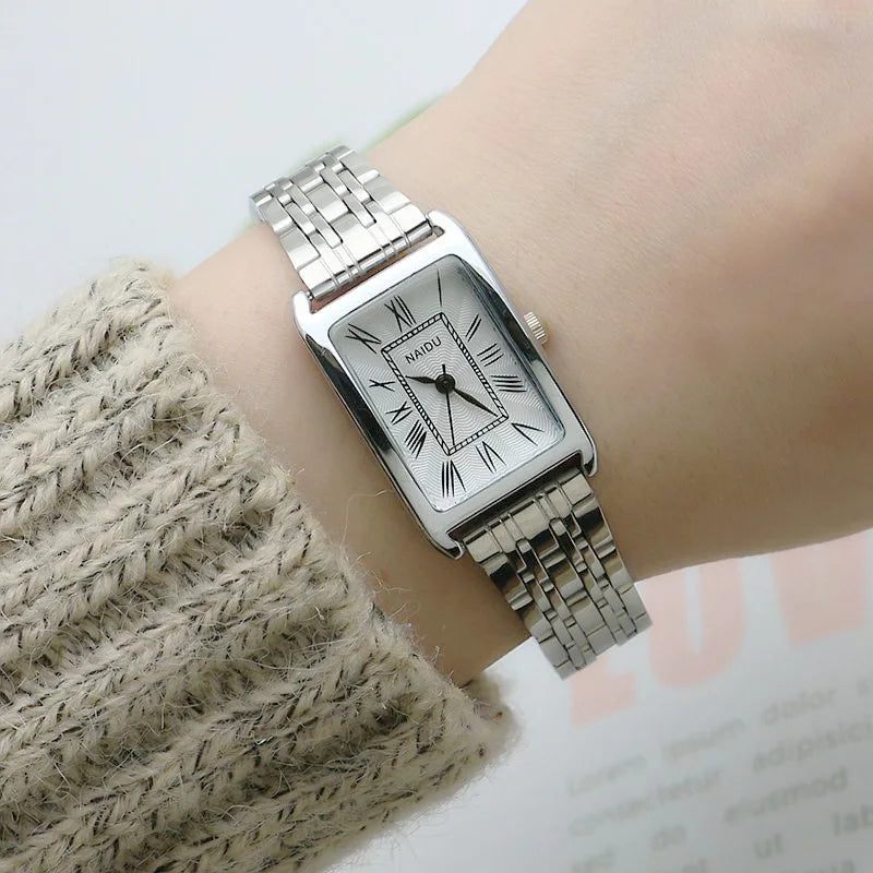 2024 New Women Watch Light Luxury Brand Stainless Steel Ladies Business Watches Female Student Fashion Quartz Wristwatches