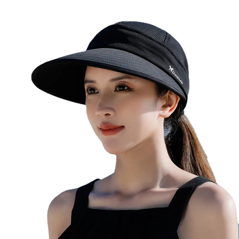 Summer Sunshade UV Protection Sun Hat Womens Ladies Summer Wide Brim Foldable Sun Hat Beach Visor Sporting Baseball Cap Hats