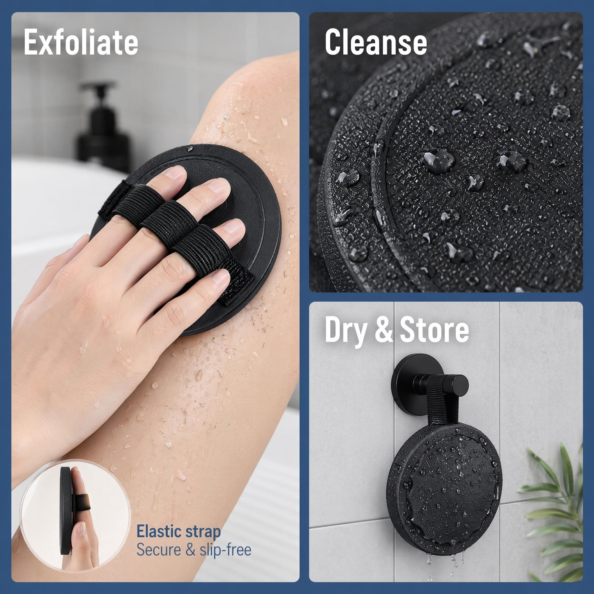 Soft Rubber Shower Scrubber, Silicone Body Scrubber for All Skin Types, Exfoliating Bath Tool to Remove Dead Skin & Massage for Men Women(A,2PCS)