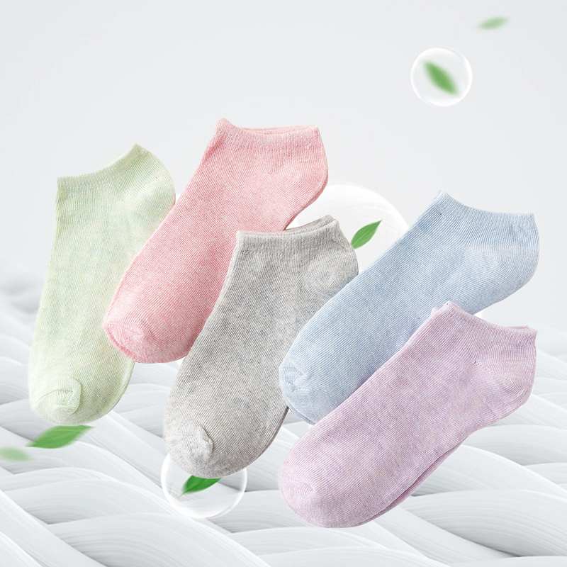Female low-top invisible boat socks female four seasons socks color cotton solid color department breathable short socks female