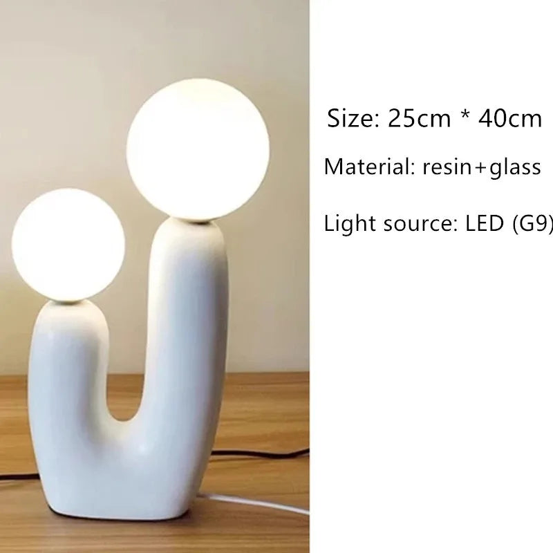 Nordic children's room bedroom bedside lamp creative art table lamp decoration model room living room double head table lamp