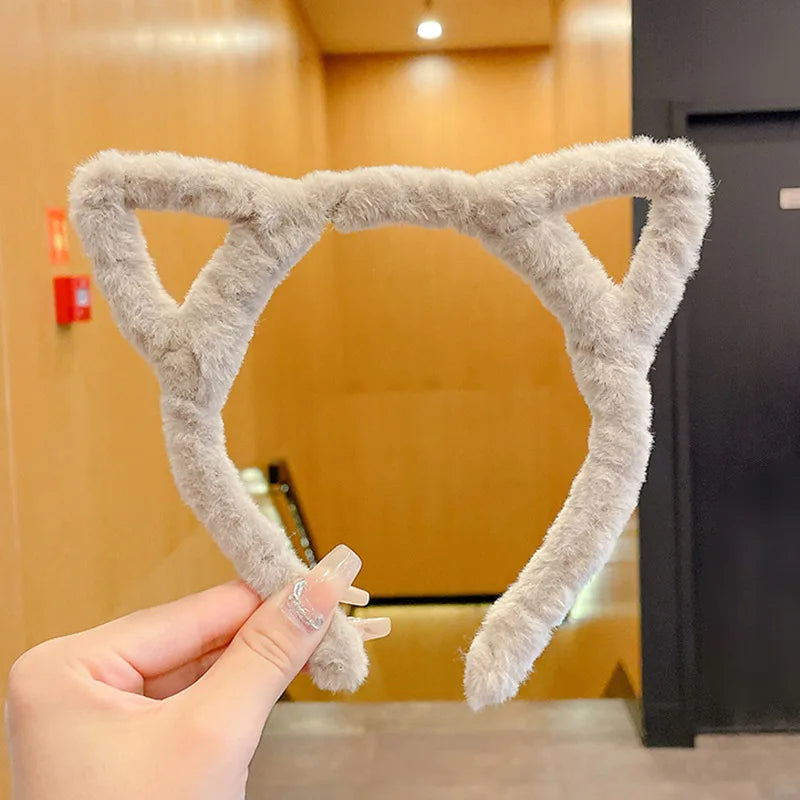 Plush Cat Ear Lolita Headbands Girls Cartoon Furry Hair Bands Hoop Women Cosplay Costume Party Headwear Korean Hair Accessories