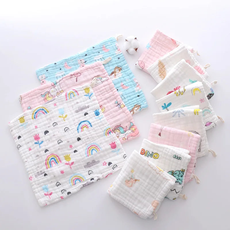 Baby towel 6 floors gauze Cartoon pattern Pure cotton absorbs water