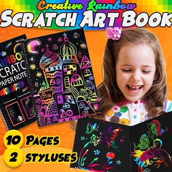 Free-Drawing Rainbow Magic Scratch Art Book