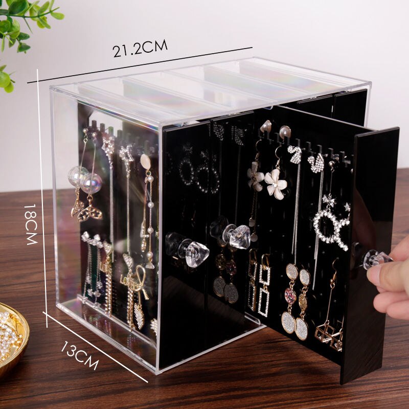 Box Jewelry Storage Box Make-up Organizer Lipstick Stand Earrings Display Stand Drawer Transparent Acrylic