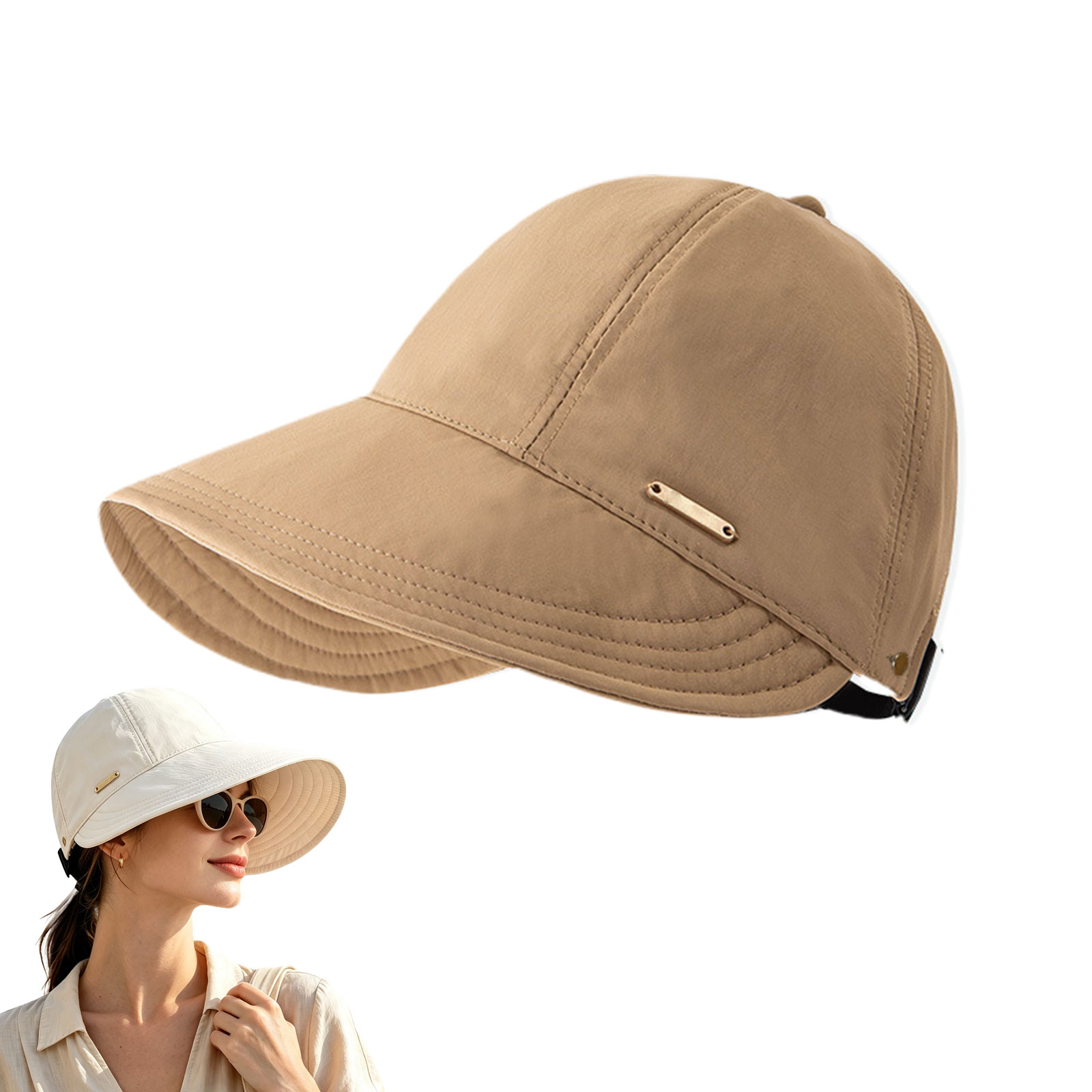 Wide Brim Sun Visors for Women, 2026 New Women's Wide Brim Sun Visor Hat, Large UV Protection Summer Beach Hat