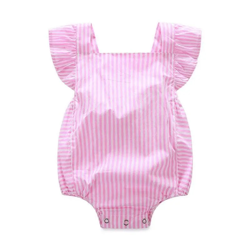 Pink Princess Toddler Infant Newborn Baby Girl Clothes Romper Jumpsuit Striped Outfits Sunsuit 0-18M