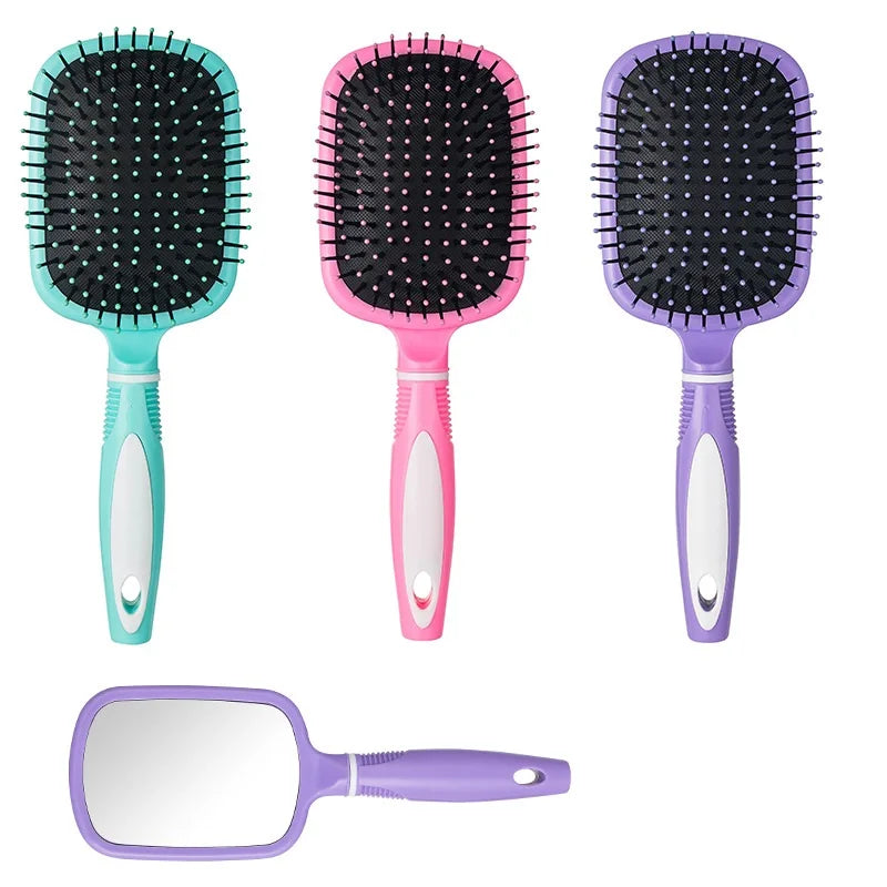 Hot Sale New Design Detangling Hair Brush with Mirror for Women Makeup Tool Scalp Massage Hairbrush Anti-Static Cushion Comb