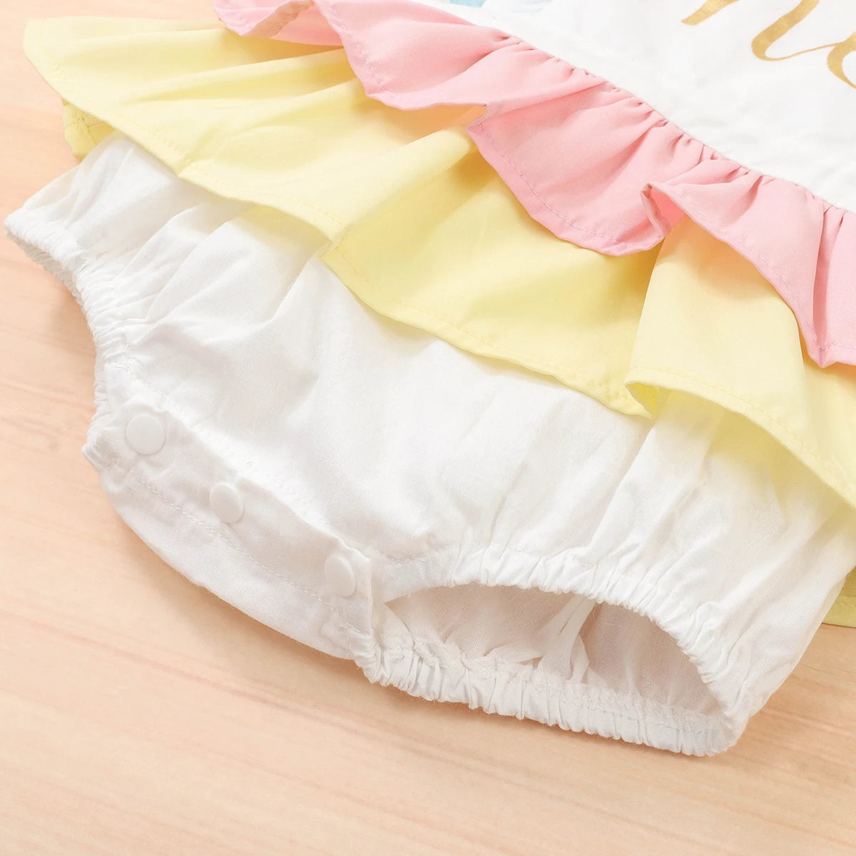 Infant Newborn Baby Girl Birthday Cotton Romper Ruffled Lace Sleeveless Golden Letter One Crown Jumpsuit Bow Fluffy Skirt