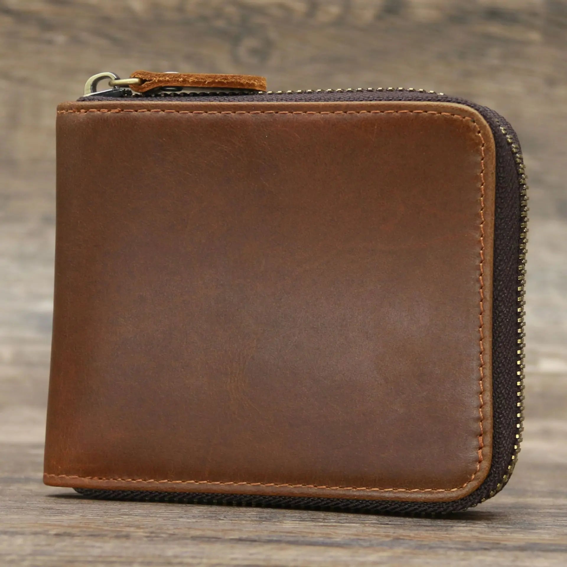 Genuine Leather Zipper Wallet for Men Money Short Purse Credit Card Holder Cash Coin Pocket Male Large Solid Standard Wallets