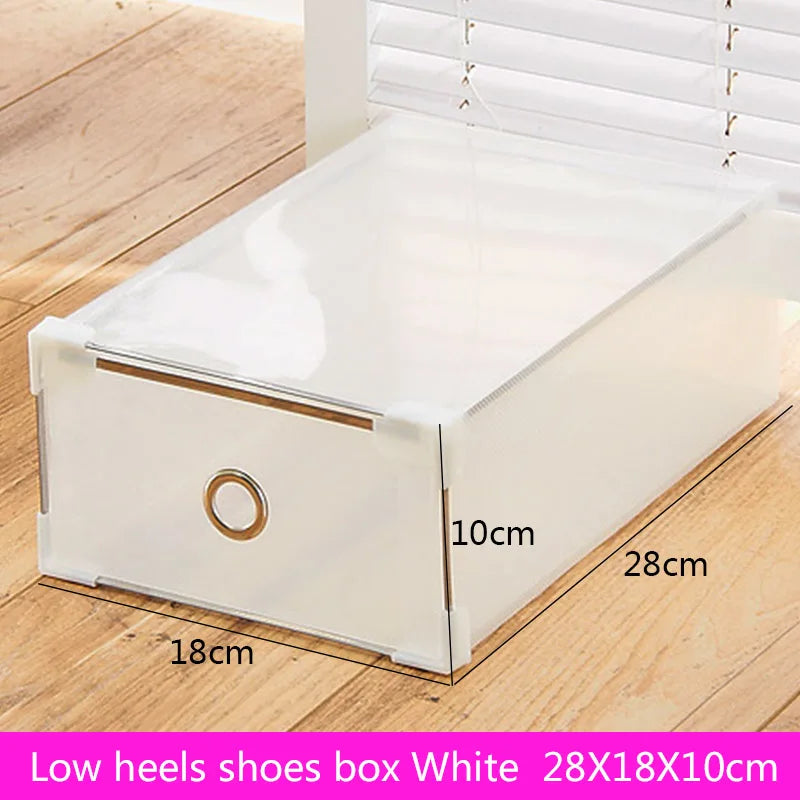 5pc Transparent shoe box storage shoe boxes thickened dustproof storage box shoes organizer superimposedcombination shoe cabinet