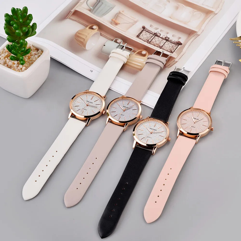 Women's Watches Brand Luxury Fashion Ladies Watch Leather Watch Women Female Quartz Wristwatches Montre Femme