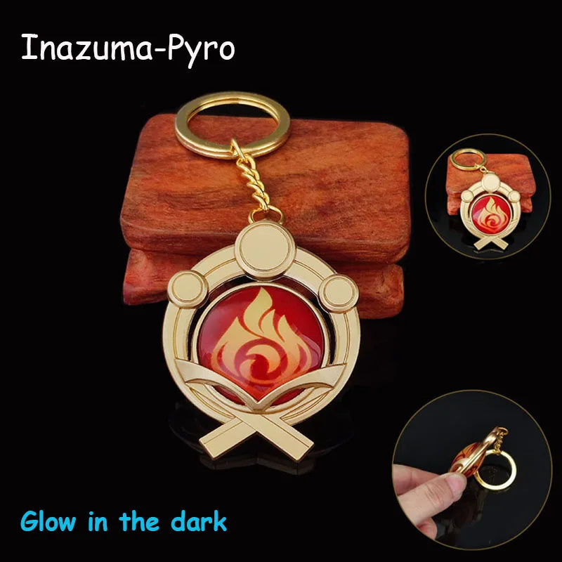 Game Impact Mondstadt Liyue Inazuma Sumeru Cosplay Vision Keychain Pyro Cyro Electro Hydro Geo Anemo Bag Pendant Props