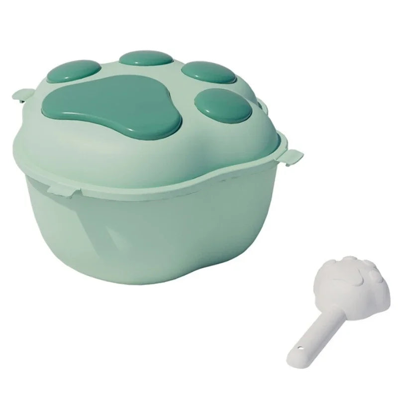 Pet Dog Cat Food Storage Container Moisture-proof Cat Dry Food Storage Bucket Plastic Storage Box Cat Food Spoon Dog Accessories