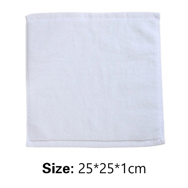 10PCS White Soft Cotton Face Towel Hotel Bath Towel Wash Cloths Hand Towels Portable Multifunctional Cleaning Towel 25cm 30cm