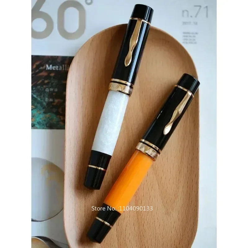 MAJOHN P139 Large Piston Fountain Pen No.6/8 EF/F/M Nib Retro Hard Rubber Ink Pen Luxury Office Stationery Business Writing Gift