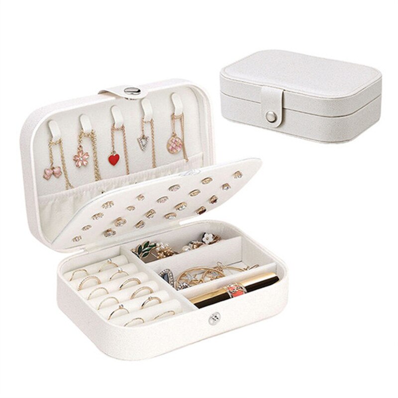 High Quality Jewelry Box Organizer Storage Leather Holder Earrings Ring Necklace Case Protable Jewel Packaging For Gift Display