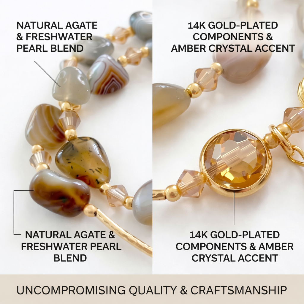 Layered Natural Stone Wrap Bracelet