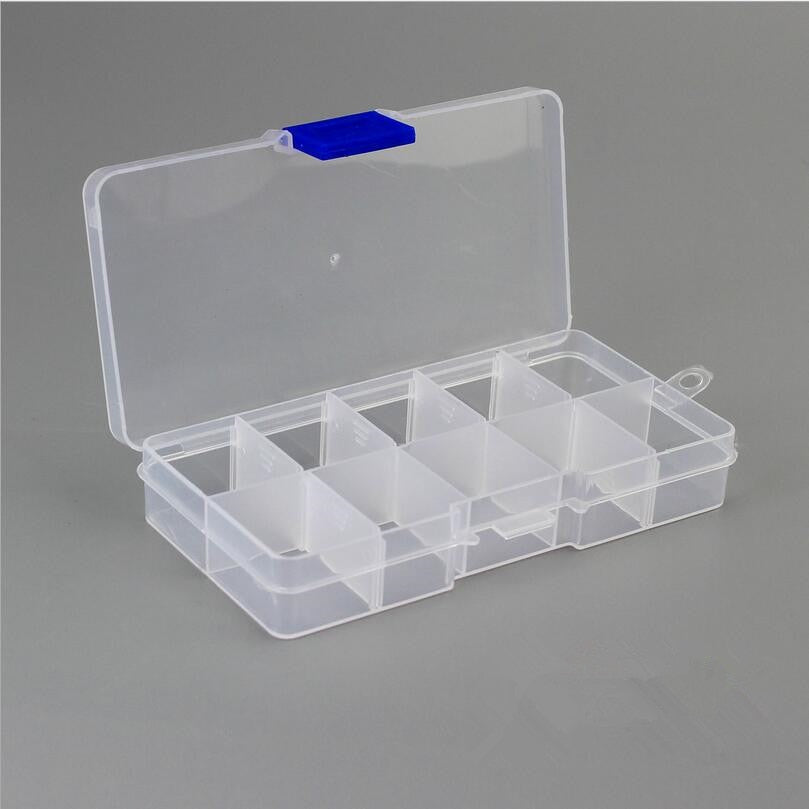 10 Slots ( Adjustable) Plastic Jewelry Box Storage Case Craft Jewelry Organizer Beads Diy Jewelry Making joyero organizador Z28