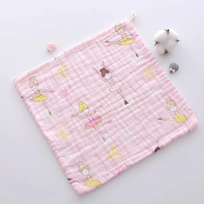 Baby towel 6 floors gauze Cartoon pattern Pure cotton absorbs water