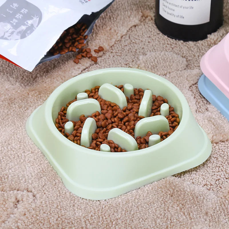 Hot Sale New Pet Dog Bowls Slow Feeder Plastic Anti Choking Puppy Cat Eating Dish Bowl Anti-Gulping Food Plate Dog Food Bowl Dog