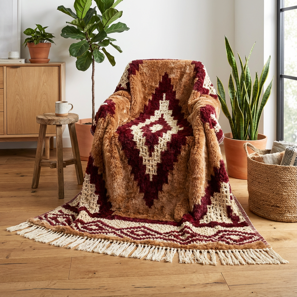 Rustic Southwestern Pattern Throw Blanket