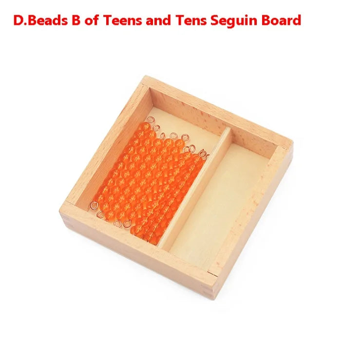 Montessori Teaching Math Toys Teens and Tens Seguin Board with Beads Bars Wood Toys Early Childhood Education Preschool Training