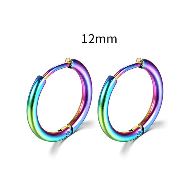 2022 New Simple Stainless Steel Gold Small Hoop Earrings for Women Men Cartilage Ear Piercing Jewelry Pendientes Hombre Mujer