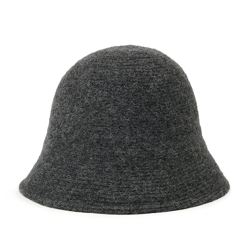 MAXSITI U Solid Keep warm Wool Bucket Hat for Women Autumn and Winter Fisherman Hat  Vintage Knitting Basin caps for ladies