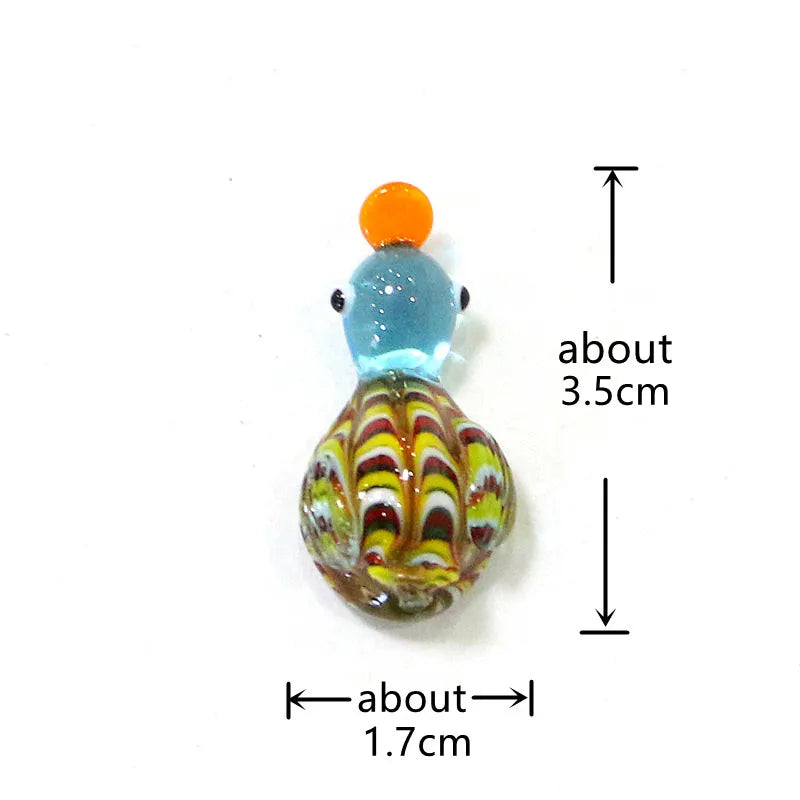 Cute Glass Duck Mini Figurines Colorful Cartoon Animal Tiny Statue Craft Ornament Home Fairy Garden Easter Micro Landscape Decor