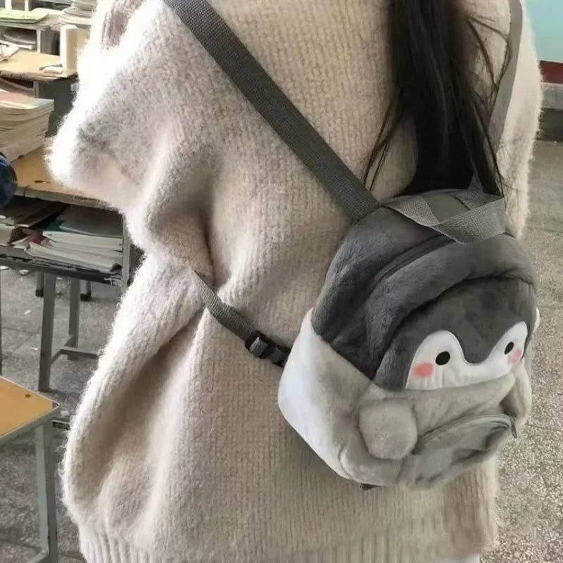 Cute Plush Penguin Women Handbag Sweet Backpack Kawaii Cartoon Penguin Doll Casual Soft Children Schoolbag Fashion Daily