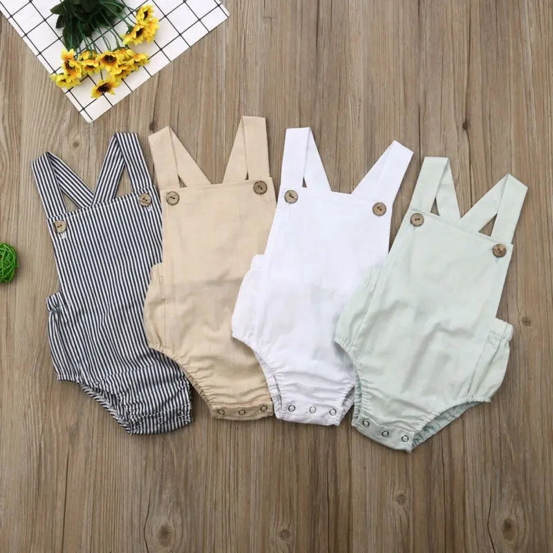 0-3Y Newborn Kids Bodysuit Baby Boy Girl Clothes Jumpsuit Sunsuit Outfits Soild Children's Clothes Baby Summer Clothing