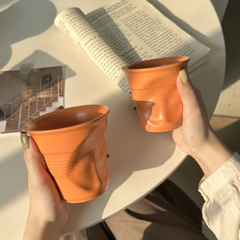 1PC  Dopamine Colored Coffee Cup High Aesthetic Ceramic Coffee Cup Home Office Water Cup