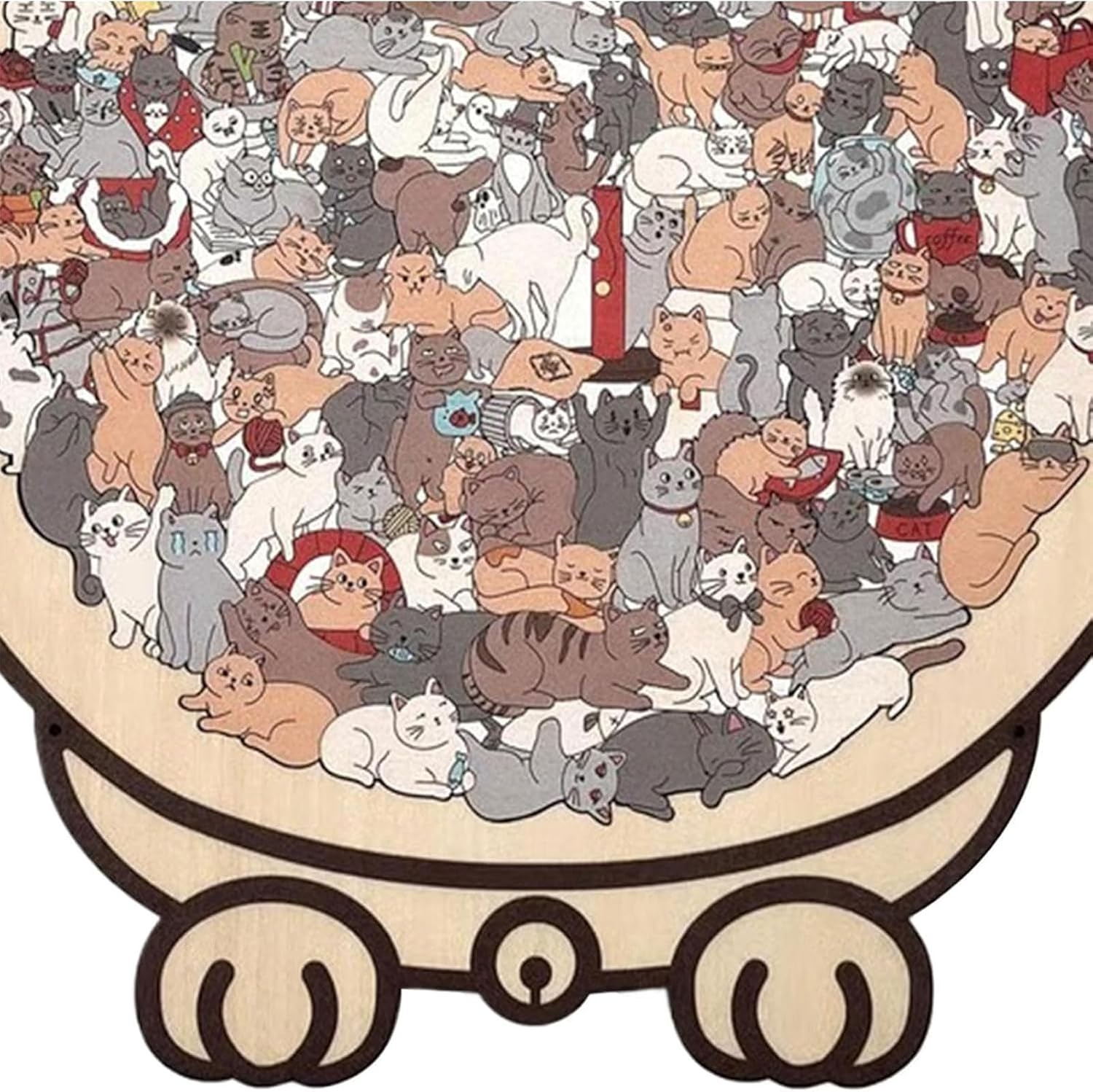2026 Neuer katzenförmiges Holzpuzzle Erwachsene, 135 Teiliges Colored katzenpuzzle, Einzigartige Katzen Puzzle, Aatürlich Puzzleteile Dekoratives, für Kinder und Erwachsene