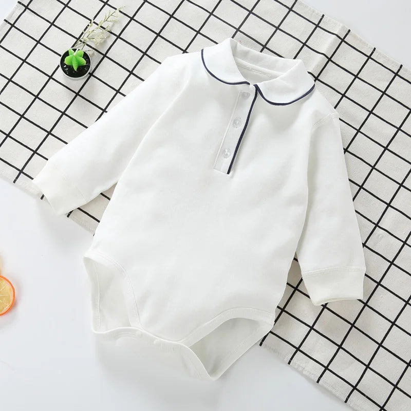 boy girl turn-down collar baby clothes