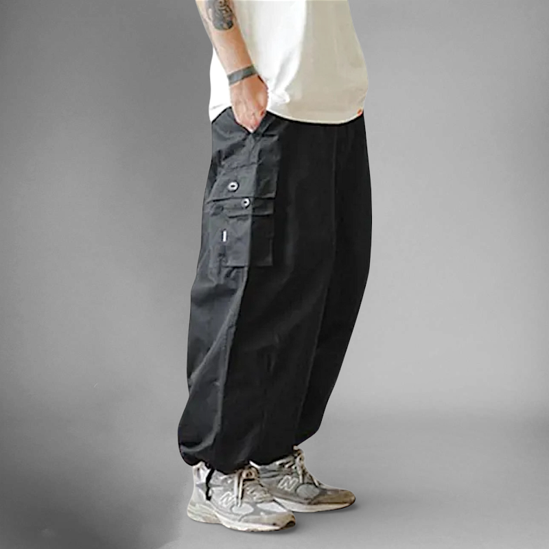 Baggy fit cargo pocket wide leg pant
