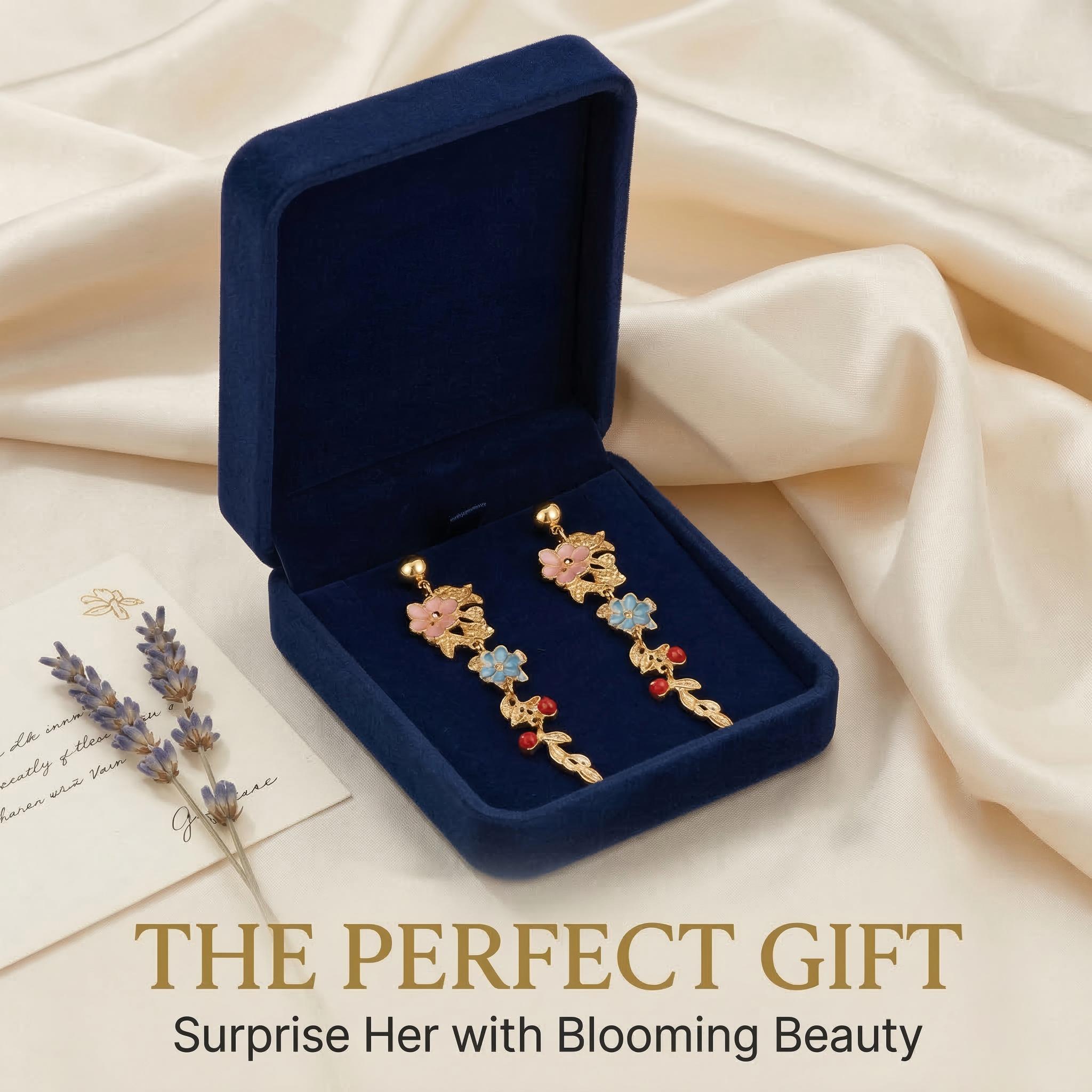 Vintage Floral Drop Earrings