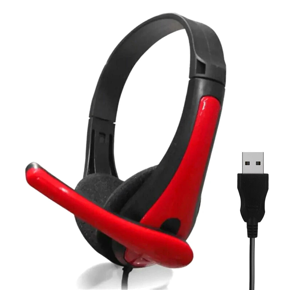 USB Wired Headphones Universal PC Gaming Headset With Microphone Noise Reduction Gamer Earphone Helmet For Laptop Computer