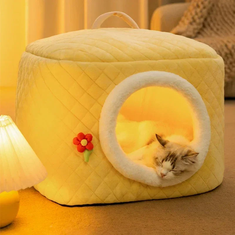 New Winter Pet House Dog Soft Nest Kennel Cozy Sleeping Warm Cave Cat Dog Kitty Basket Cats Bed For Small Medium Dogs Cats