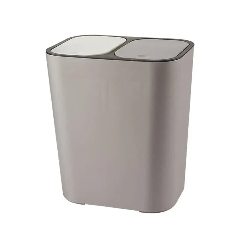 Trash Can Dual Compartment Sorting Trash Bin Rectangle Plastic Push-button 12liter Waste Bins Household Recycling Garbage Can