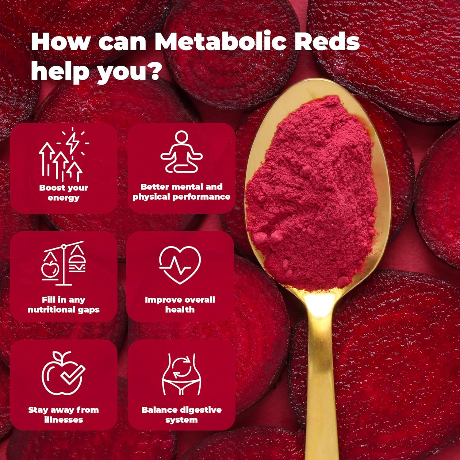 VITAFANT GREEN HELFERS Reds Superfoods Pulver - Nur 10 Kalorien Obst- und Gemüse-Adaptogen-Getränk mit Rote Beete, Polyphenolen, probiotischem Pulver - Antioxidantien-Ergänzung für Energie, 30 Portionen