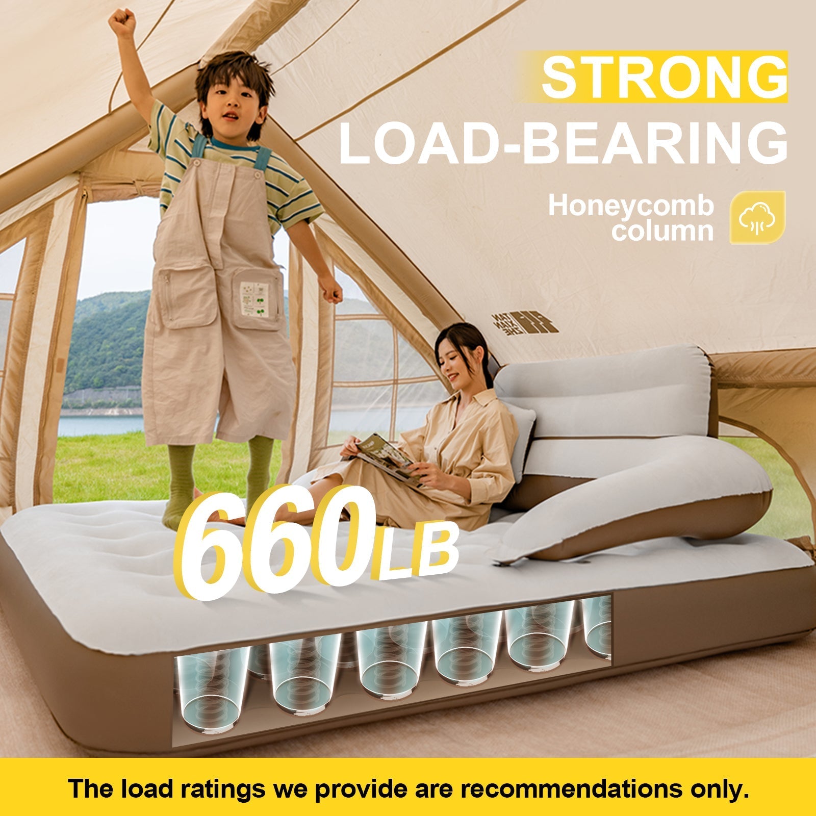 Tanstrider PVC Flocking Air Mattress with Pump 24251