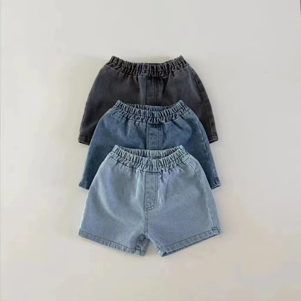 Summer New Baby Denim Shorts Solid Boys Girls Short Jeans Toddler Pocket Pants Infant Shorts Solid Children Clothes