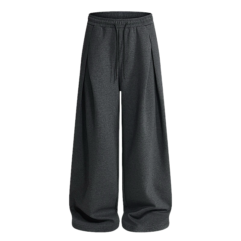 Inverted pleat wide leg jogger