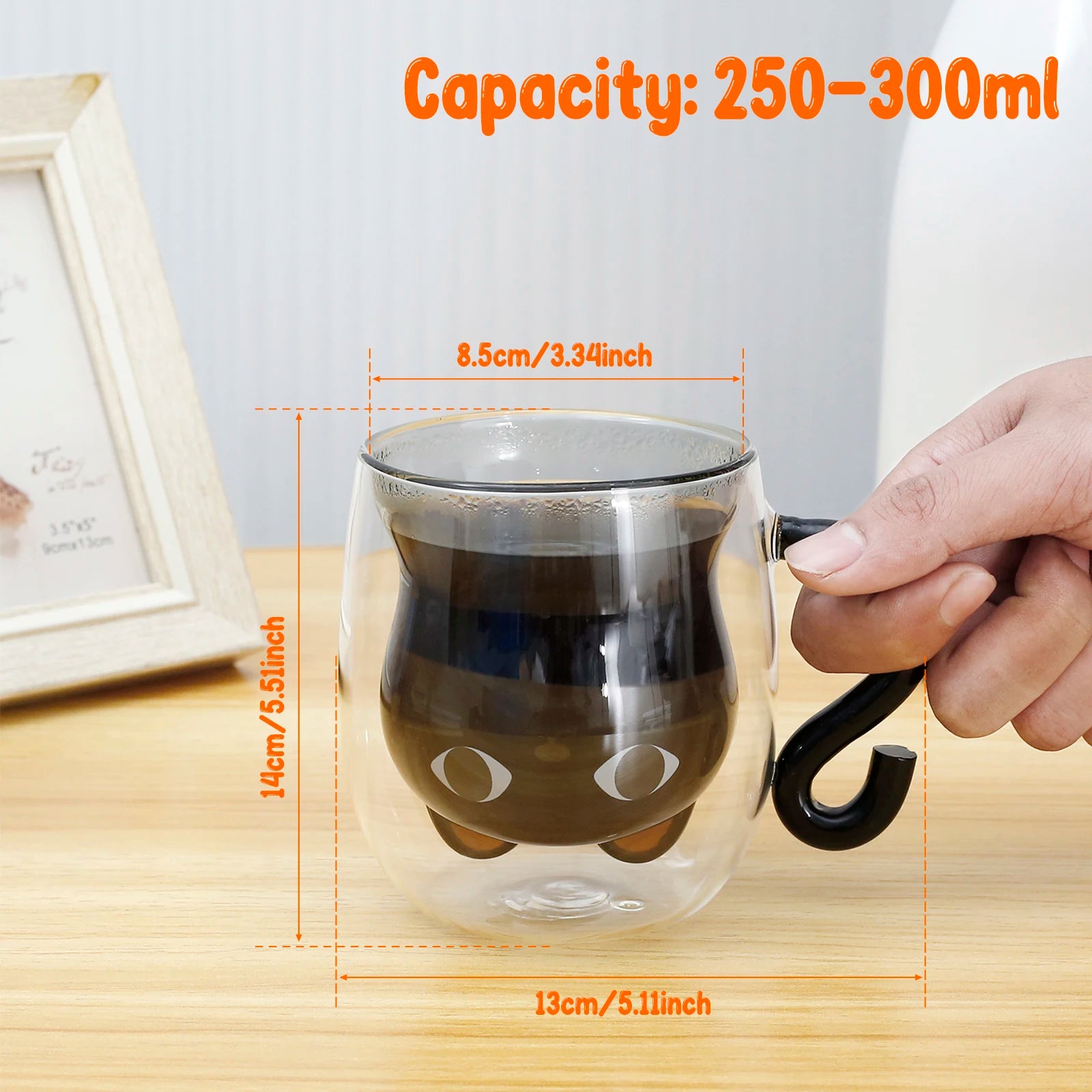 Cat Tail Coffee Mug Teacup Water Cup Milk Tea Cup Household Breakfast Milk Gift Cup for Cat Enthusiast Valentine's Day Christmas